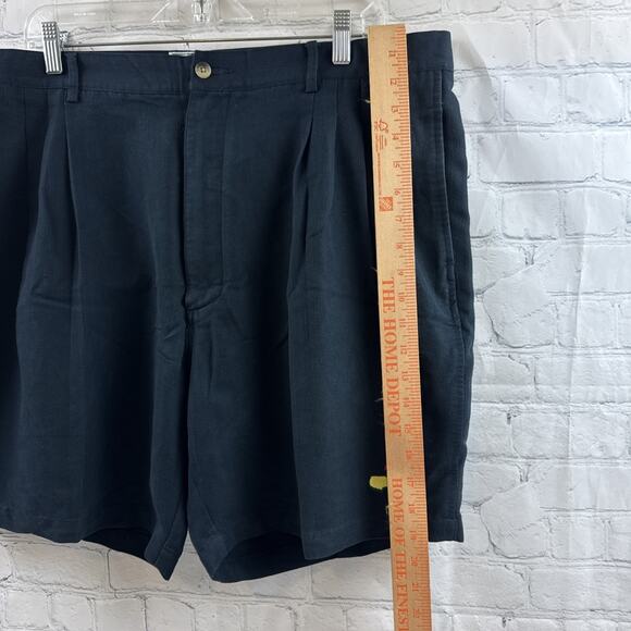 Vintage Augusta National Golf Shop Shorts Mens 40x7 Navy Blue Pleated Logo - Picture 3 of 12